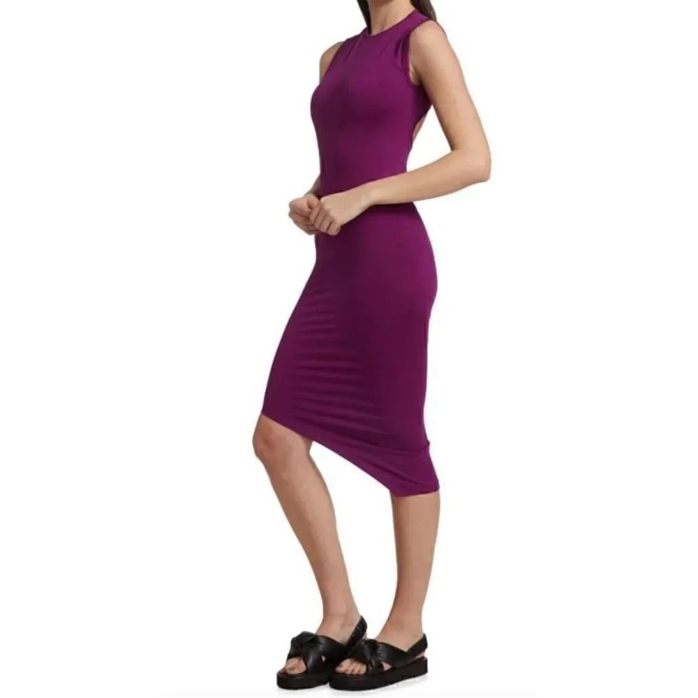 SIMON MILLER Pica Asymmetric Dress in Plum NWOT Size M/L